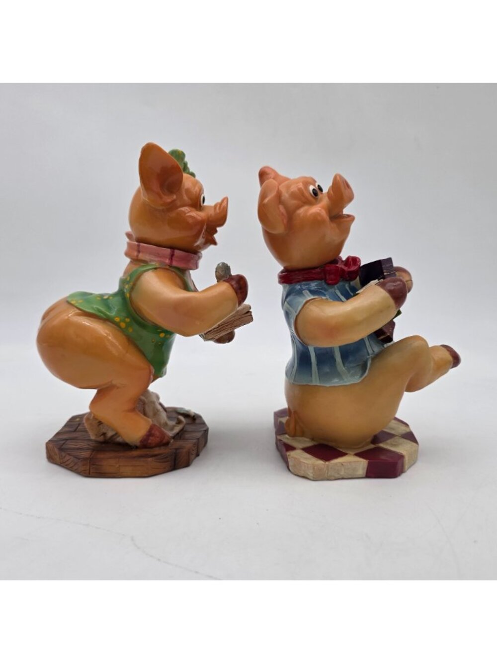 Bobble Head Pig Figure Male & Female Books Kitschy VTG High Gloss Whimsical - Picture 6 of 10